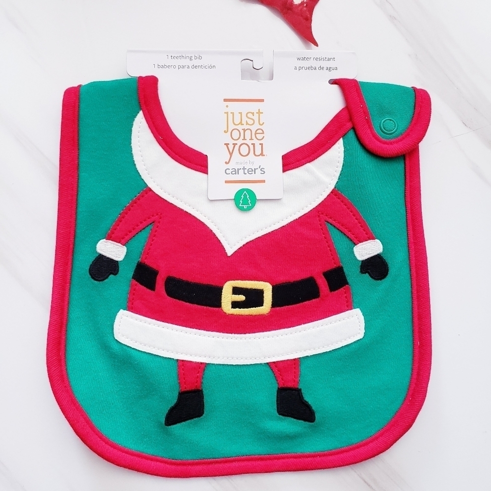 Carter's Teething Bib Water Resistant Holiday New